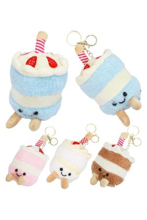 Happy Strawberry Shortcake Fuzzy Soft Plush Doll Keychain