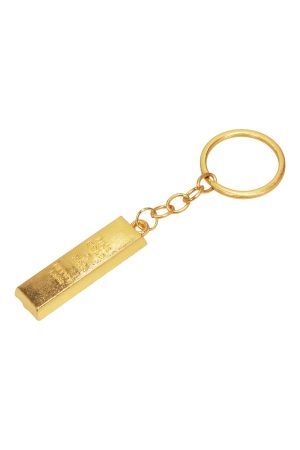 Mini Gold Bar Metal Alloy Novelty Key Chain