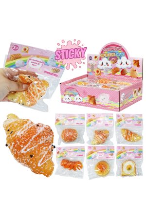 Realistic Bread Pastries Variety Sticky Mochi Squishy Bag