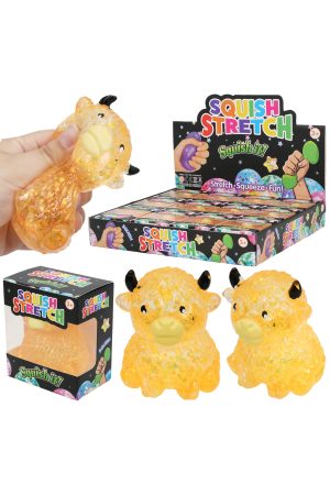 Baby Highland Cow Glitter Thick Maltose Putty Filled Squishy