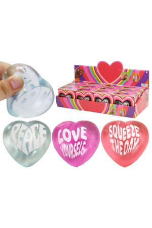Positive Message Heart Maltose Putty Filled Squishy Toy