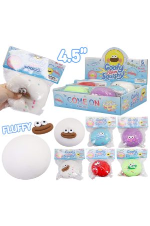 BIG Goofy Smile Bun Fluffy Slime Squishy Bag - 4.5 Inch