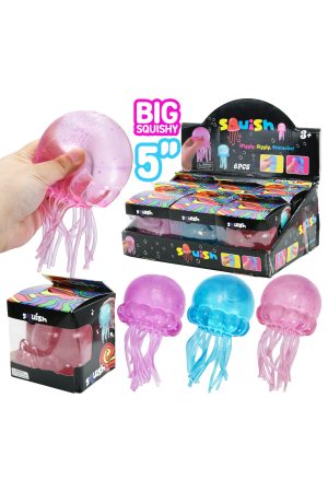 BIG Jellyfish Clear Maltose Putty Filled Squishy - 5 Inch