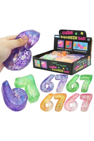 6 7 Numbers Glittery Thick Maltose Putty Filled Squishy Toy