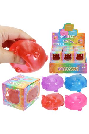 Chubby Kitty Cat Clear Maltose Putty Filled Squishy Toy