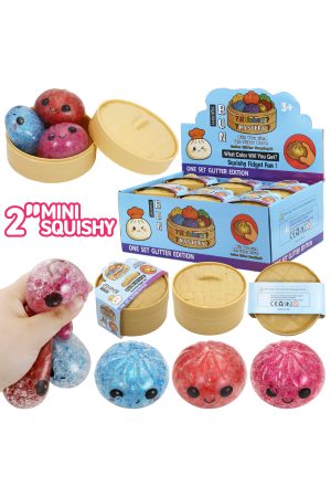 3-in-1 Mini Dumpling Glitter Water Bead Squishy - 2 Inch