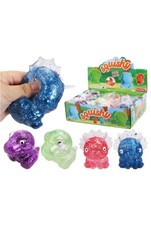 Dinosaur Glittery Thick Maltose Putty Slime Filled Squishy
