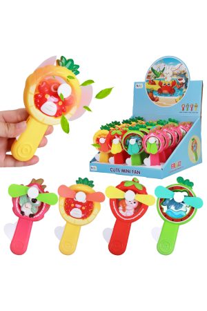 Cute Fruit Animals Manual Pressure Hand-Held Fan