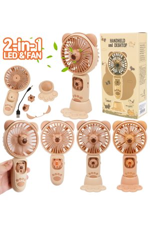 Capybara Light-Up Desktop Handheld Compact Electric Fan