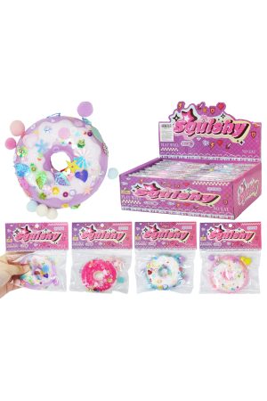 Pastel Donut Chunky Glitter Sticky Mochi Squishy Bag