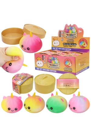 Unicorn Cat Pastel Ombre Dumpling Slime Filled Squishy Toy