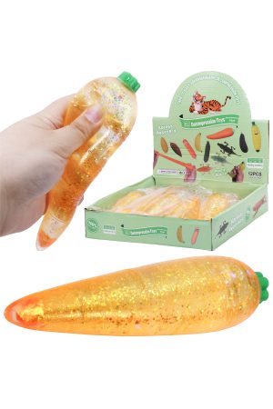 Carrot Glittery Maltose Putty Filled Squishy Toy