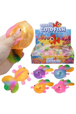 Rainbow Goldfish Glitter Maltose Putty Slime Filled Squishy