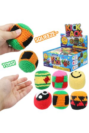 Assorted Variety Crochet Knitted Bean Filled Foot Bag