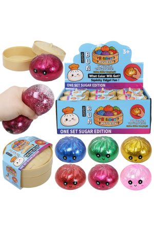Metallic Glitter Bao Bun Dumpling Water Bead Filled Squishy