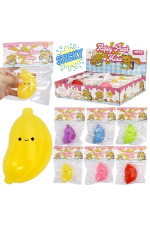 Banana Colorful Clear Jelly Sticky Mochi Squishy Bag