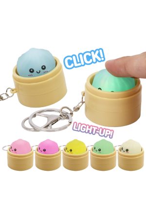 Bao Bun Dumpling Light-Up Clicky Keycap Fidget Keychain