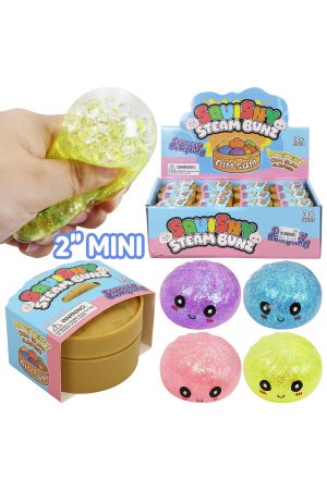 Mini Iridescent Dumpling Glitter Water Bead Squishy - 2 Inch