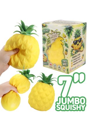 JUMBO 7 Inch Pineapple Fluffy Slime Filled Squishy - PVC Box