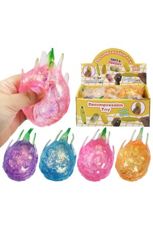 Dragon Fruit Glittery Maltose Putty Filled Squishy Toy