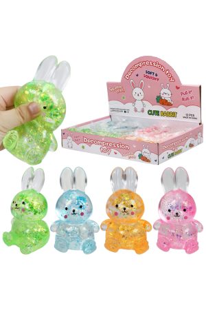 Bunny Rabbit Glittery Maltose Putty Filled Squishy Toy