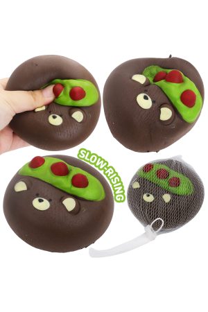 Matcha Choco Bear Bun Slow Rising PU Foam Squishy