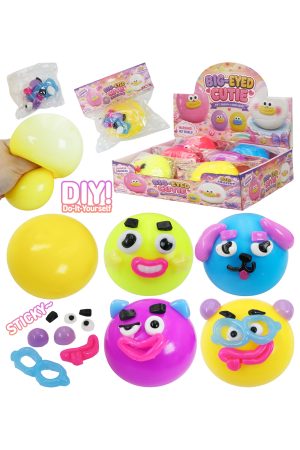 DIY Emoticon Goofy Bun Fluffy Slime Squishy Bag - 4 Inch