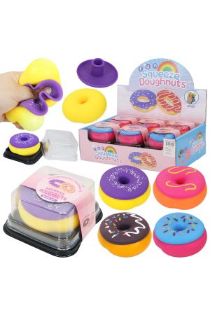 Colorful Donut Fluffy Slime Filled TPR Squishy