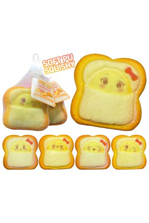 Kawaii Emoticon Toast Bread Soft Slow Rising PU Foam Squishy