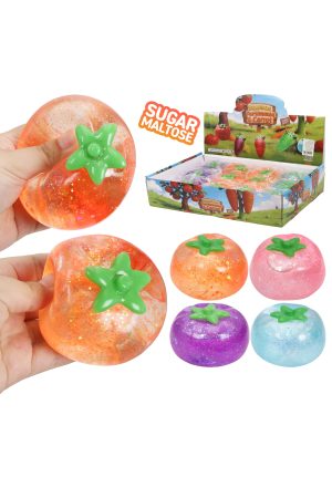 Persimmon Fruit Glittery Maltose Putty Squishy Toy