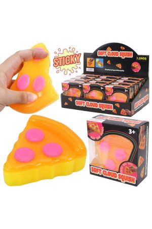 Pepperoni Pizza Slice Jiggly Mochi Sticky Squishy Toy
