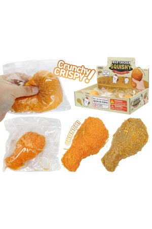 Crispy Chicken Drumstick Fluffy Slime Filled Squishy Toy Bag