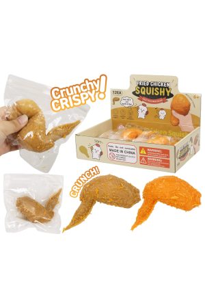Crispy Chicken Wing Fluffy Slime Filled Squishy Toy Bag
