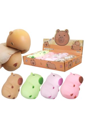 Sleepy Capybara Soft Fluffy Slime Filled TPR Squishy Toy