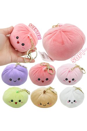 Cute Bao Bun Dumpling Fuzzy Soft Scented Plush Doll Keychain