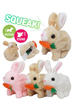 Fuzzy Walking Bunny Rabbit Sound Toy - 12 Count