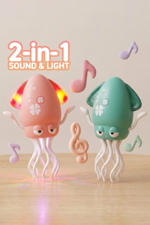 Dancing Squid Light-Up LED Dancing Music Robot Toy - 4 Count