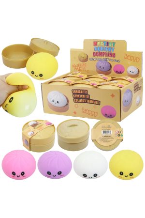 Solid Bao Bun Dumpling Fluffy Slime Filled Squishy - 12 Pcs