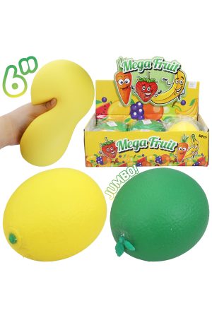 JUMBO 6 Inch Lemon Lime Fluffy Slime Filled TPR Squishy Toy