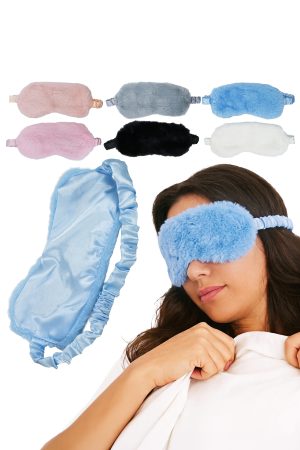 Faux Satin Fuzzy Fur Sleep Eye Mask Blindfold