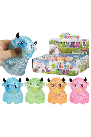 Highland Cow Glitter Maltose Putty Slime Filled Squishy Toy