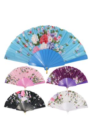 Colorful Monochrome Floral Variety Handheld Folding Fan