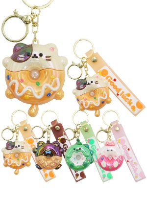 Animal Donut Iridescent Charm Key Chain Lanyard