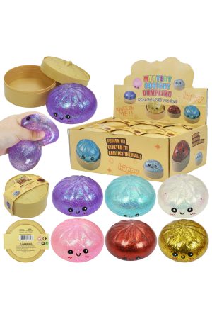 Colorful Glittery Jiggly Gel Slime Dumpling Bao Bun Squishy