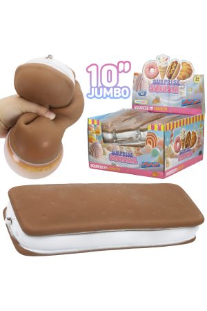 JUMBO 10 Inch Ice Cream Sandwich Slime Filled Squishy Toy