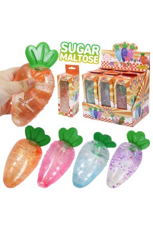 Chubby Carrot Glittery Maltose Putty Filled Squishy Toy