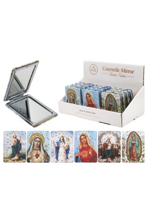 Religious Paintings Glittery Rectangular Compact Mirror