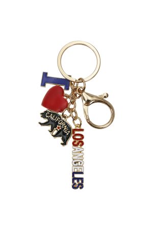 I Love Los Angeles Logo Enamel Metal Key Chain