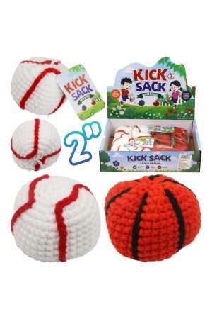 2 Inch Sports Variety Crochet Knitted Bean Filled Foot Bag
