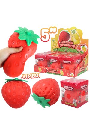 JUMBO 5 Inch Strawberry Slime Filled TPR Squishy - PVC Box